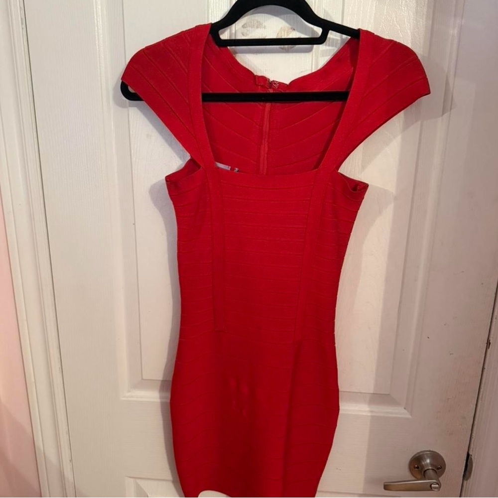 Herve Leger Red Bandage Dress